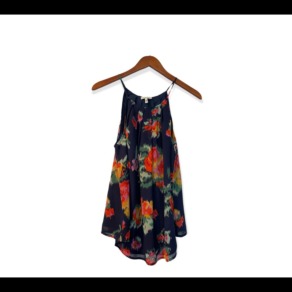 Joie Silk Multi Color Sleeveless Halter Style Shirt Top Blouse Size Medium